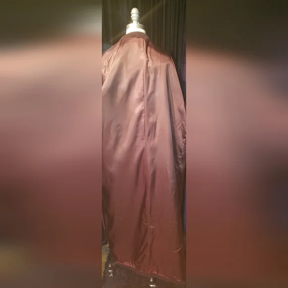 Vintage 100% cashmere rich chocolate brown wraparound huge collar 2XL maxi coat - Picture 14 of 16